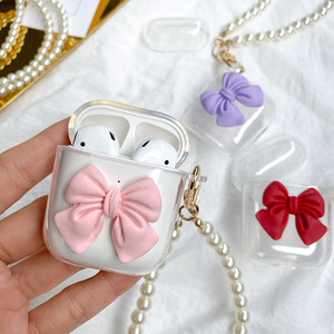 Funda de silicona de TPU de lujo, llavero de perlas, diseñador de mariposas para Apple para <span class=keywords><strong>Airpods1</strong></span>/<span class=keywords><strong>2</strong></span> Pro, funda bonita para Irpods - Product Image 3