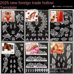 Adesivo per tatuaggio di bellezza con confine di arabica henné temporaneo dipinto a mano per <span class=keywords><strong>mani</strong></span> piedi India a getto d'inchiostro per Body Art - Product Image 5