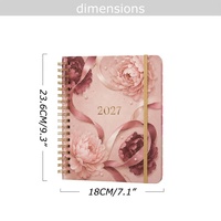 Nouvel ensemble de carnets Yihe 7,1 x 9,3 pouces avec ruban floral, carnet à spirale et agenda, idéal comme cadeau de Noël/mariage