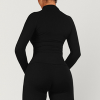 Chaqueta BBL Personalizada de Alta Compresión, Cintura Ajustada con Efecto Reloj de Arena, Corte Delgado, con Orificios para los Pulgares, Ropa Deportiva de Yoga para Mujer, Chaqueta Deportiva