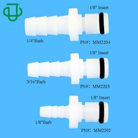 Raccord de tube à déconnexion rapide en ligne en acétal, sans valve, connecteur d'arrêt rapide CPC, insert mâle droit, raccord de tuyau cannelé