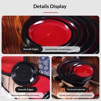 Assiette plate épaisse et résistante aux chutes, de style chinois, pour buffet barbecue, usage hôtelier, durable et de qualité commerciale.