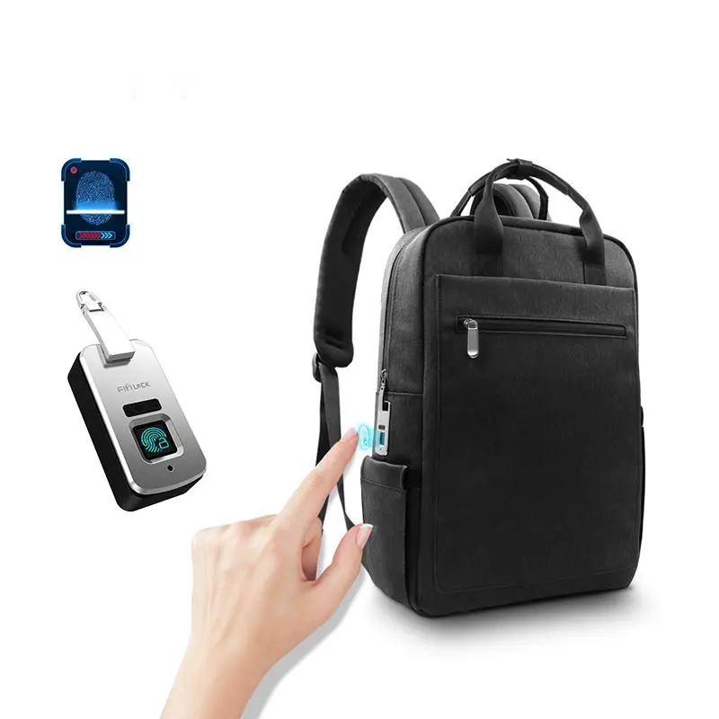 指紋ロック防水屋外盗難防止USB充電式指紋スマートシステムラップトップバックパックトラベリングバックパック
