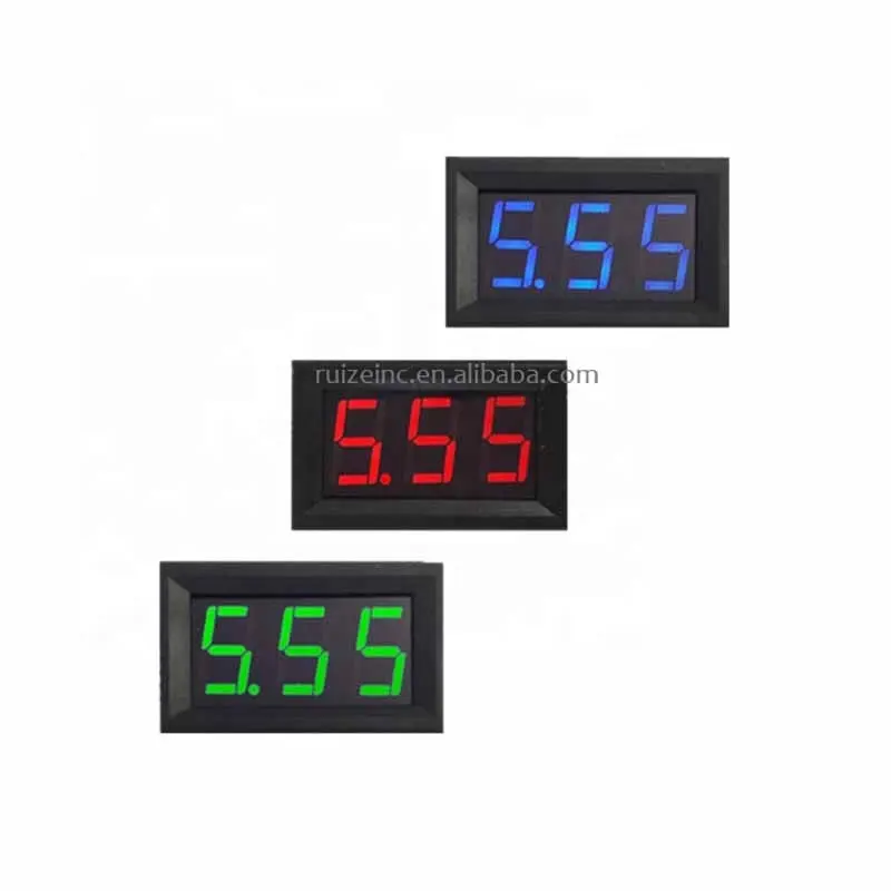 0.56 "Digital 5 ~ 60V Voltmeter Temperatur Jam Meter Di Dalam Suhu Luar Sensor Ganda untuk Otomotif Sepeda Motor