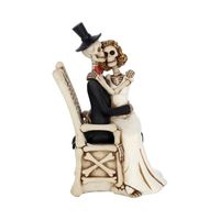 Offre Spéciale : Statuette de Squelette Mariés Gothiques, Figurine de Couple en Résine, Décoration d'Intérieur, Ornement Crâne de Couple pour Halloween