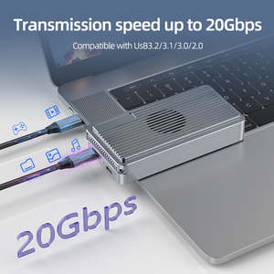 Enclosure SSD M.2 Doppio NVME Compatibile con Interfaccia Type C 3.2, Alta Capacità 16TB, Ventola di Raffreddamento Integrata, Velocità 20Gbps - Product Image 2