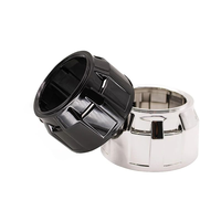 Cache-projecteurs argentés et noirs de 2,5 pouces, style petit diamant, pour décoration de phares de voiture, accessoires de lentilles de retrofit HID Bi-LED