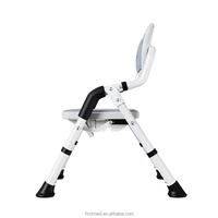 Chaise de douche en alliage d'aluminium pour personnes âgées et femmes enceintes, siège 3D séparé, dossier amovible, hauteur réglable (6 niveaux), sécurité