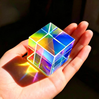 Attrape-soleil X-Cube, prisme en verre dichroïque RGB, cube arc-en-ciel, ornement de bureau, décoration d'intérieur, cadeau créatif