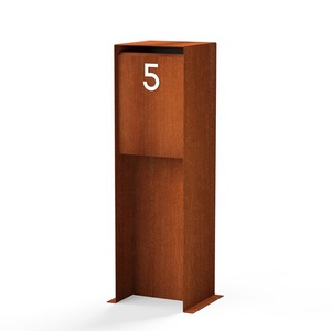 Custom Outdoor Free Standing Metal letter Box Corten Steel Mailbox