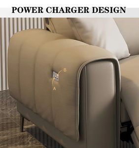 Muebles de Sala de Estar Modernos de Lujo en Cuero, Sofá Seccional Reclinable Eléctrico - Product Image 6