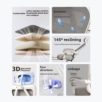 Chaise de bureau ergonomique pour ordinateur, chaise de jeu, chaise d'étude inclinable avec accoudoirs, design minimaliste moderne, dossier en maille