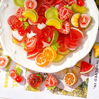 Composants DIY faits main en résine, motif fruits frais d'été, translucides, effet goutte d'huile, pour coques de téléphone, pinces à cheveux et accessoires