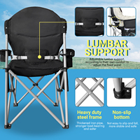 Chaises pliantes portables 150 kg/330 lb en tissu Oxford pour camping, plage, pêche et utilisation en parc avec sac isotherme