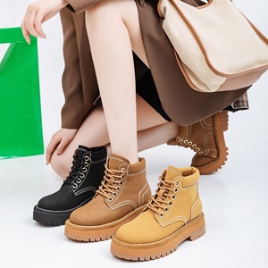 Botas Cortas Casuales de Cuero para Mujer y Niña 2026, con Suela Gruesa Antideslizante, Forro de Cuero Genuino Duradero, Moda para Exteriores - Product Image 1