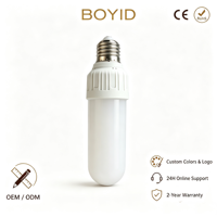 Ampoule LED T Boyid de haute qualité 6W 6000K AC en plastique SMD, angle de faisceau 360°, culot E27, certifiée RoHS, CRI 80, 30000 heures