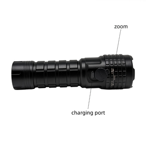 Lampe <span class=keywords><strong>torche</strong></span> LED rechargeable par USB étanche pour l'extérieur avec zoom, pointeur laser <span class=keywords><strong>rouge</strong></span>, lumière vive, <span class=keywords><strong>torche</strong></span> multifonctionnelle à <span class=keywords><strong>main</strong></span> - Product Image 2