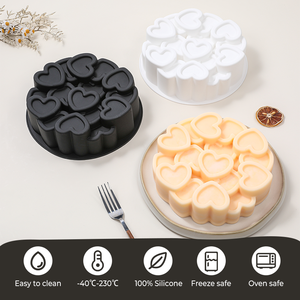 MUYULINS factory can customize Valentine's Day multi-heart-shaped molds, LFGB non-stick BPA-free <b>silicone</b> mousse cake molds - Product Image 5