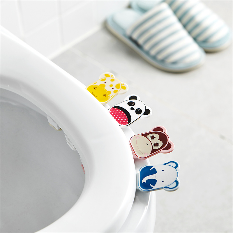 2021 cartoon design closestool lifting handle toilet cover lift paste on the cover plastic toilet seat handle