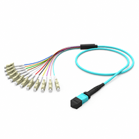 MTP LC PC UPC kabel Patch serat optik LSZH jaket luar kabel Mini dengan 0.9mm Cabang peralatan untuk serat optik