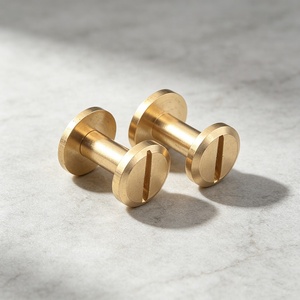 Messing-Flachkopf-Schlitzschrauben für Ledergürtel, Albumbindung, dekorative Nieten mit Zylinderkopf, M3 M4 M5 Größen - Product Image 1
