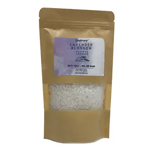 Sali da bagno all'ingrosso profumati in rilievo di colore rosa borsa da bagno sali da bagno vegani private label spa spirituale sali da bagno alla lavanda in borsa - Product Image 1