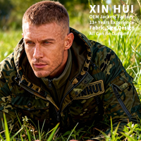 Veste de travail réversible coupe-vent à capuche en jean camouflage pour homme, personnalisée, marque privée, écologique, avec intérieur en soie, vente en gros 2026