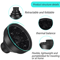 Diffuseur de Sèche-Cheveux Professionnel Pliable, Buse Portable en Silicone Résistant à la Haute Température pour Salons