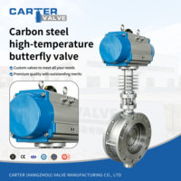 Válvula de Mariposa de Acero al Carbono para Alta Temperatura WCB con Brida RF, Neumática, Exd, Triple Excéntrica, para Vapor y Gases de Combustión, Base ANSI API, Personalizada
