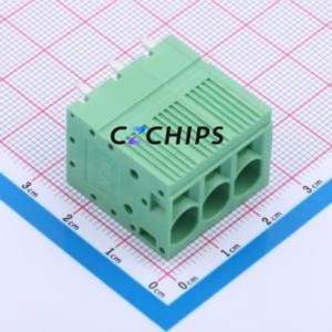 JL271V-75003G01 Spring Terminal Block Through hole Component (THT),P=7.5mm Connector 1x3P 7.5mm Green Through Hole - Product Image 2