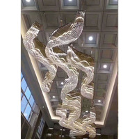 Lustre LED moderne de luxe personnalisé, blanc, à montage en surface, en aluminium et verre acrylique, pour hôtels, maisons et bureaux, avec CRI élevé de 10 ans