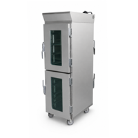 Armoire chauffante électrique en acier inoxydable avec portes vitrées pour pains et plateaux de repas chauds