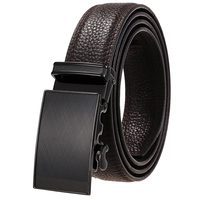 Ceinture en cuir décontractée pour homme LY33-21968-5, 3,0 cm, résistante à l'usure, en cuir de vachette, ceinture de travail automatique avec boucle en métal