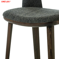 Tabouret de Bar en acier inoxydable, chaise moderne en bois de hêtre avec tissu,