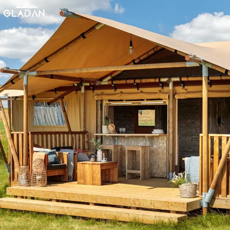 Tente glamping de luxe en toile, de haute qualité, pour safari