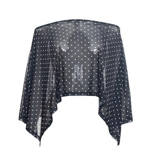 Viviblook J25TP346 otoño nuevo Top corto para mujer Sexy malla perspectiva Polka Dot Cape Top - Product Image 6