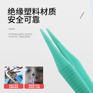 แหนบพลาสติกป้องกันไฟฟ้าสถิตย์ที่แข็งแรง 10.5 ซม. ปลายหยักตรง สีเขียว สีน้ำเงิน เกรดอุตสาหกรรม ใช้ในบ้าน - Product Image 5