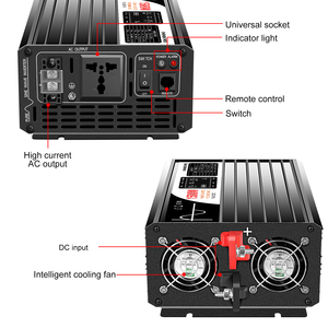 Micro-onduleur de voiture 1500W, <span class=keywords><strong>convertisseur</strong></span> de phase DC vers AC pour prise britannique (Royaume-Uni), <span class=keywords><strong>12V</strong></span> 24V 36V 48V vers 110V <span class=keywords><strong>220V</strong></span> 380V <span class=keywords><strong>avec</strong></span> télécommande - Product Image 2