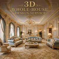 Système de mobilier de salon classique de style royal français, design intérieur blanc élégant, aménagement sur mesure pour manoir, projet clé en main