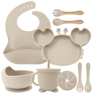 XLEE Plateau de <span class=keywords><strong>repas</strong></span> en silicone de qualité alimentaire pour enfants <span class=keywords><strong>Ensemble</strong></span> d'alimentation pour bébé avec bol à fond d'aspiration et cuillère Vaisselle pour enfants - Product Image 5