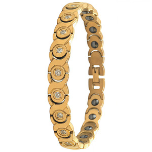 Bracelet magnétique en acier inoxydable et zircon pour femme, couleur or, bijoux de luxe <span class=keywords><strong>tendance</strong></span>, vente en gros d'usine, en stock - Product Image 4