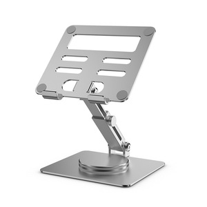 Braket penopang ponsel dan komputer lipat, paduan aluminium berputar untuk desktop iPad grosir - Product Image 1