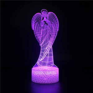 Jesue Series LED 3D Night Light Lámpara de ilusión óptica 7 colores que cambian USB Powered Bedside Light - Product Image 3