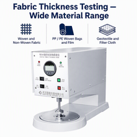 Testeur d'épaisseur de tissu pour vêtements, intérieur automobile, matériaux filtrants en fibre de verre – Mesure d'épaisseur pour laboratoire et usine