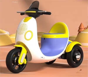 Voiture électrique pour enfants à deux places, jouet à pédales, moto à trois roues pour bébé avec sièges pour 2 à 6 ans, pour filles - Product Image 2
