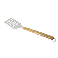 Spatule à fentes multiples pour barbecue en acier inoxydable résistant à la chaleur avec manche en bois d'acacia