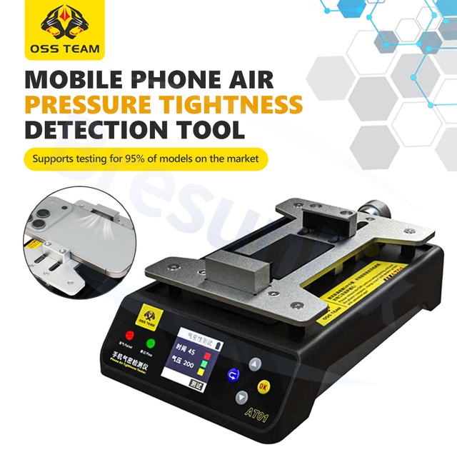 OSS AT01 Mobile Phone Air Tightness Tester 5V Non-Disassembly One-Click Testing Tool for Repair IP Check & Case Leak Detection