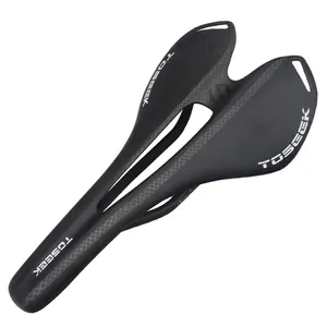 Toseek black matte lightweight saddle mtb road bike seat 3k comfortable carbon fiber bicycle saddle