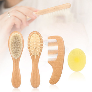 ชุดแปรงและหวีขนแพะสำหรับทารกแรกเกิดทำจากไม้ชุดแปรงหวีผมสำหรับทารก - Product Image 2
