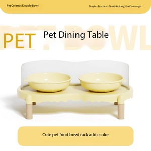 Ciotola per Animali Domestici con Supporto a Bolle, Doppia Ciotola in Ceramica Anti-Schizzi e Anti-Ribaltamento - Product Image 2